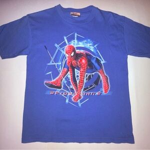 Vintage Spider-Man 2 Movie Shirt 2004 Marvel Blue S Youth XL 18x24